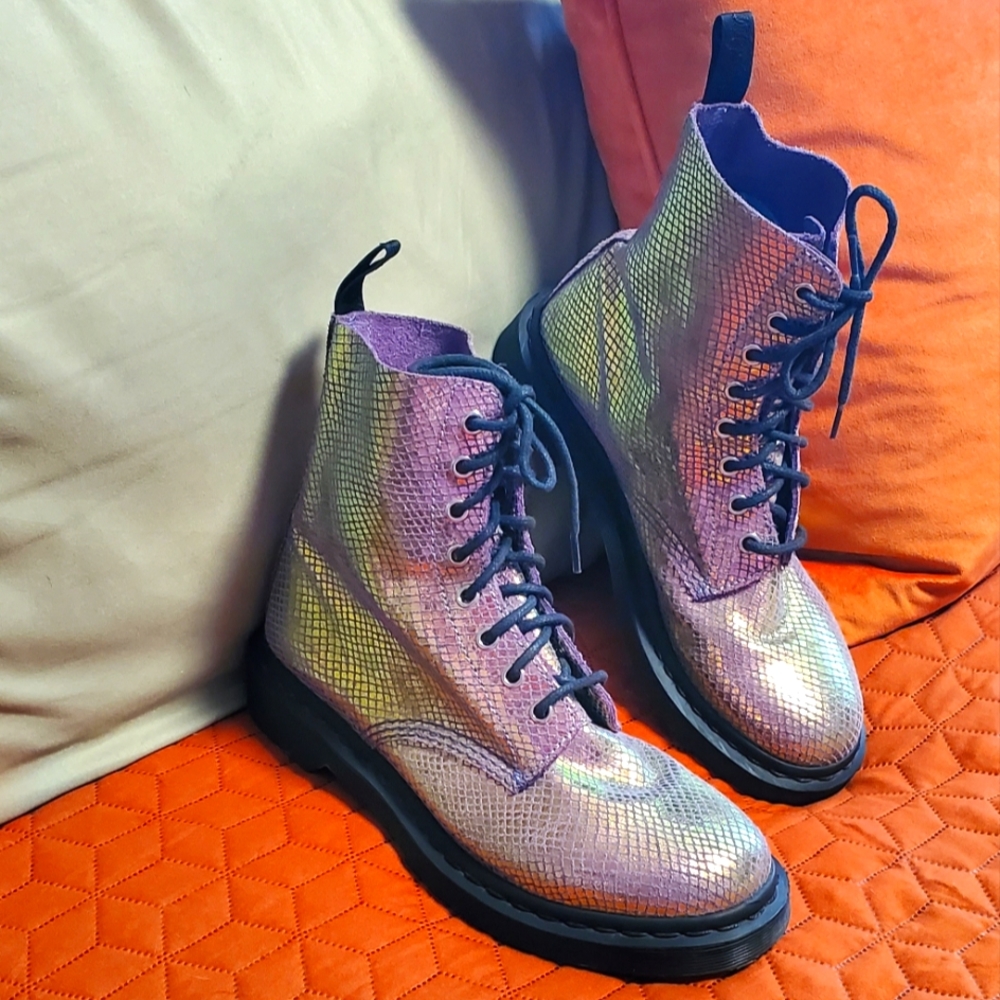 Dr. Martens - Pascal - Violet Mirror/Iridescent Mermaid Boot - Size 9